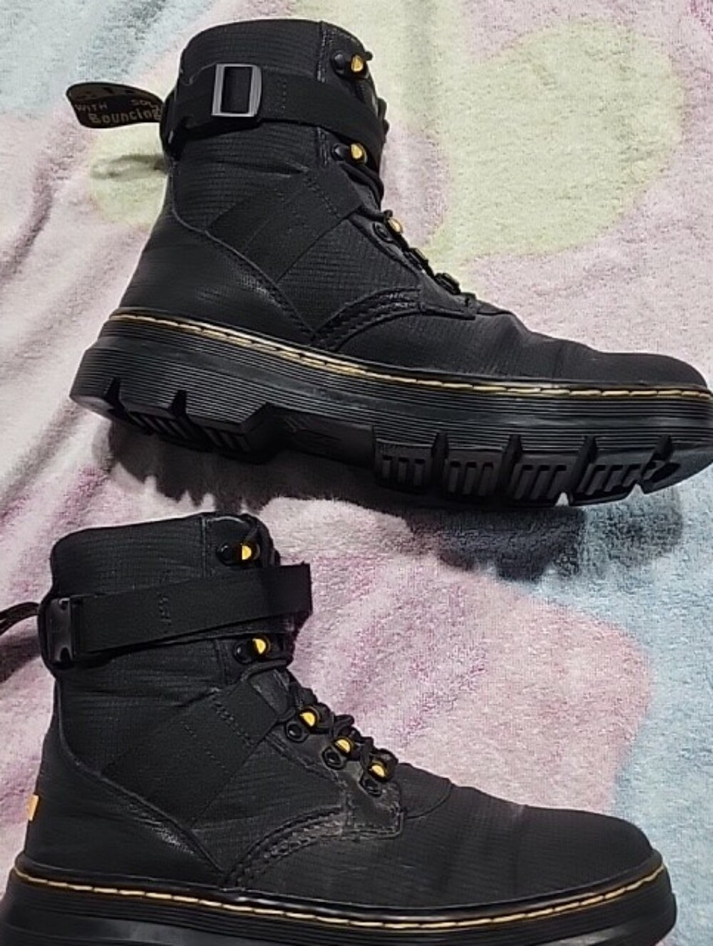 DR MARTENS Combs Tech II Ripstop Tactical Boots Men's Size 8 Black Doc Canvas